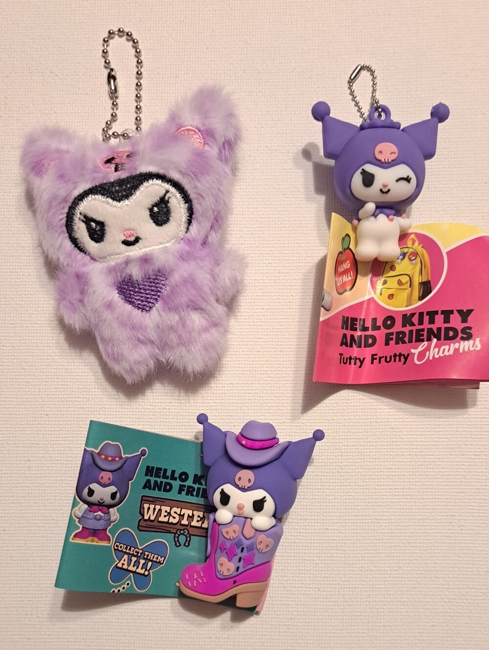 NWT Bundle Of 3 Kuromi Sanrio Figures & Bag Charms